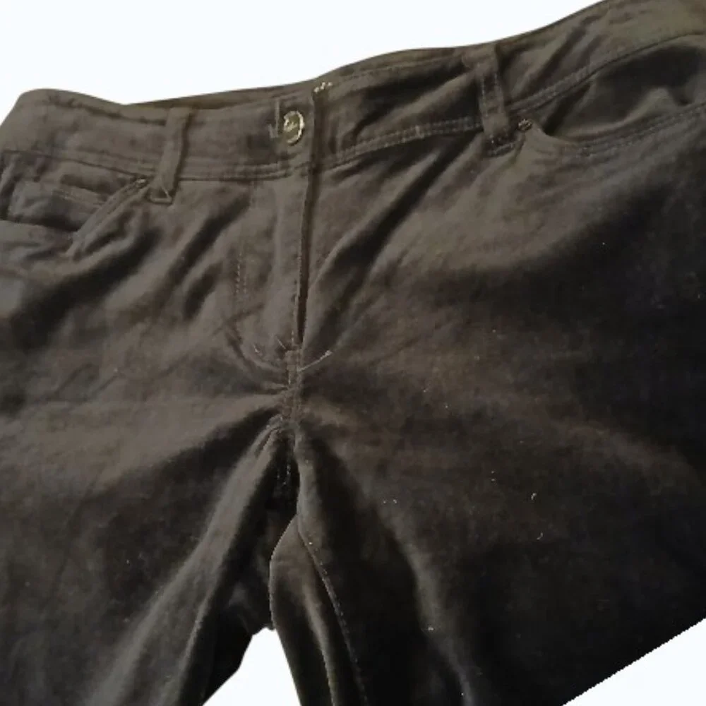 WHITE HOUSE BLACK MARKET Black Velour Boot Cut Pants EUC - Picture 3 of 10